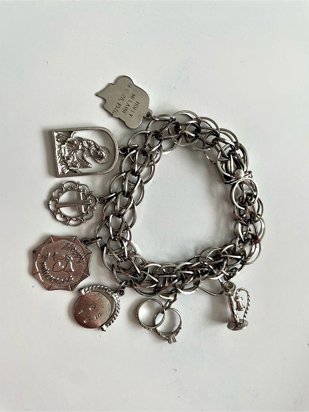 Vintage sterling silver charm bracelet